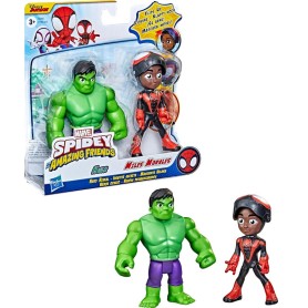 BLISTER 2 PERSONAGGI MARVEL SPIDEY AND HIS AMAZING HULK E MILES MORALES SPIDERMAN HASBRO F1469 F2245
