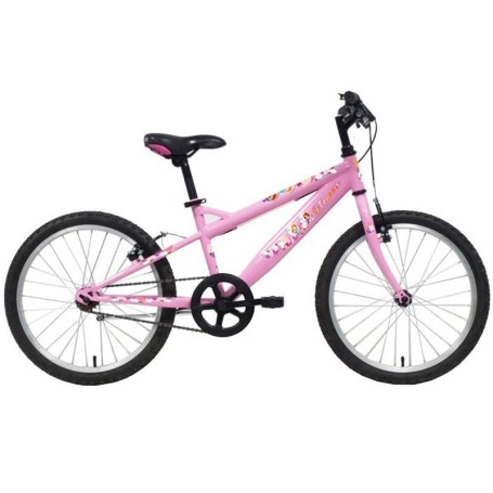 BICICLETTA PER BAMBINI 20" SERIE FLOWERS ROSA CON 2 FRENI E MOVIMENTO A SFERA LUBEX 35130
