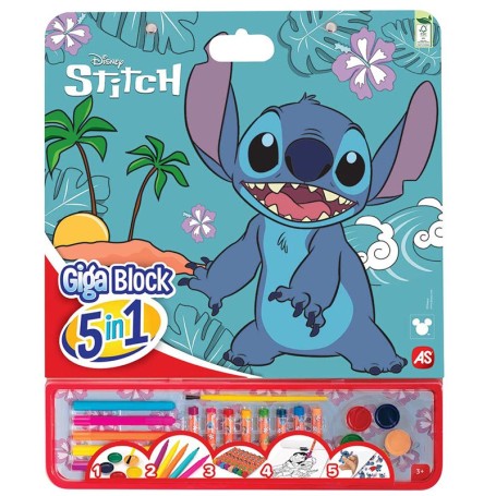 SET DISEGNO DISNEY STITCH 5 IN 1 CON COLORI E ACCESSORI AS 1023 62756