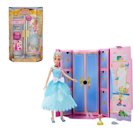PLAYSET DISNEY CENERENTOLA ROYAL FASHION REVEAL CON 12 ABITI E ACCESSORI MATTEL HMK53