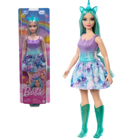 BARBIE UNICORNO CON CAPELLI COLORATI FANTASIA MATTEL HRR12 HRR15