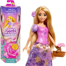 BAMBOLA PRINCIPESSE DISNEY SPIN & REVEAL RAPUNZEL CON SORPRESE MATTEL HTV86
