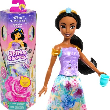 BAMBOLA PRINCIPESSE DISNEY SPIN & REVEAL JASMINE CON SORPRESE MATTEL HXC23