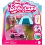 BAMBOLA BARBIE MINI BARBIELAND CON JEEP E TENDA CAMBIA COLORE MATTEL HYF38 HYF43