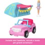 BAMBOLA BARBIE MINI BARBIELAND CON JEEP E TENDA CAMBIA COLORE MATTEL HYF38 HYF43