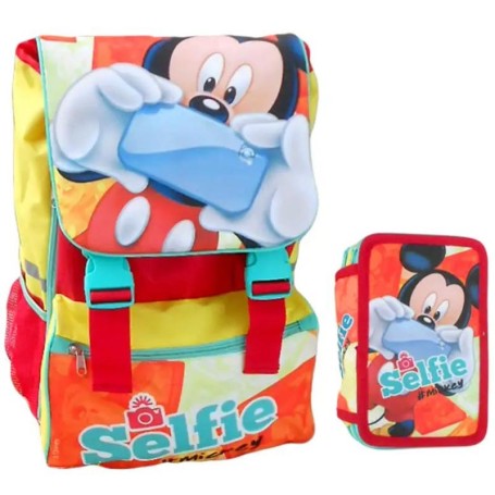 ZAINO SCUOLA DISNEY TOPOLINO CON ASTUCCIO MK16111