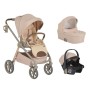 TRIO UNIQUE CANGAROO MACADAMIA BEIGE PASSEGGINO, NAVICELLA, OVETTO, ACCESSORI E BORSA MONI TRADE 236847