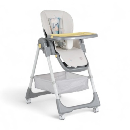 SEGGIOLONE RAFFY GIALLO CON CESTELLO, VASSOIO E POGGIAPIEDI REGOLABILE MONI TRADE 5198