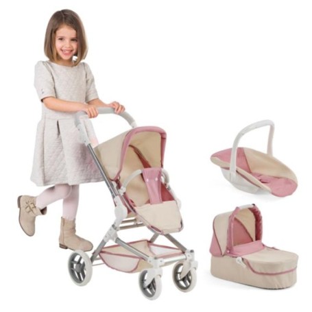 PASSEGGINO PER BAMBOLE 3 IN 1 OVETTO E CARROZZINA ODG 1206