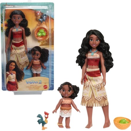BAMBOLA DISNEY OCEANIA VAIANA E SIMEA CON ACCESSORI MATTEL JBT66