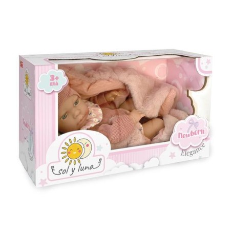 BAMBOLA 40 CM CON SET NANNA ROSA CON COPERTINA IN SCATOLA ODG 1119