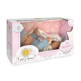 BAMBOLA 40 CM CON SET NANNA AZZURRO E BIANCO IN SCATOLA ODG 1116