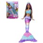 BAMBOLA 30 CM SIRENA LUCI SCINTILLANTI MORA BARBIE DREAMTOPIA MATTEL HDJ37