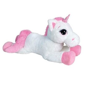 PELUCHE UNICORNO BIANCO E ROSA SDRAIATO 100 CM DECAR 23994