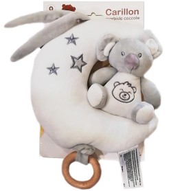 CARILLON KOALA SULLA LUNA CON DENTARUOLO IN LEGNO 20 CM 100% COCCOLE DECAR 25514
