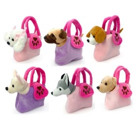 PELUCHE 25 CM CAGNOLINI IN BORSETTA ASSORTITI DECAR 25536