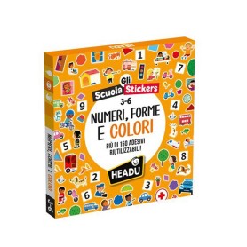 SCUOLA STICKERS NUMERI FORME E COLORI HEADU IT62623