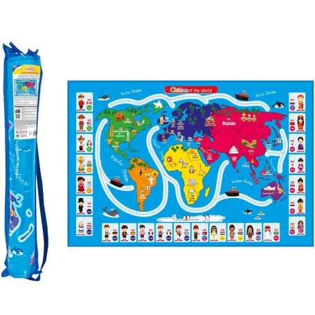 TAPPETONE MAPPA DEL MONDO 2 IN 1 GLOBO 40935