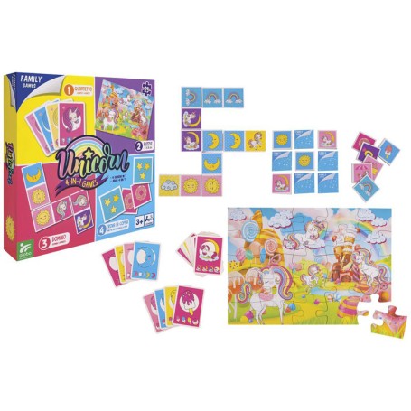 UNICORN 4 IN 1 GIOCO DA TAVOLO GLOBO 40903
