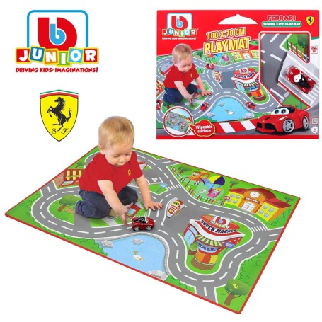 TAPPETONE FERRARI JUNIOR CITY PLAYMANT CON VEICOLO BBURAGO 919845