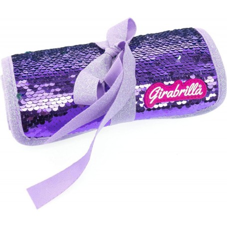 ASTUCCIO PUFFER PENCIL CASE-ROLL VIOLA PURPLE GIRABRILLA NICE 19029