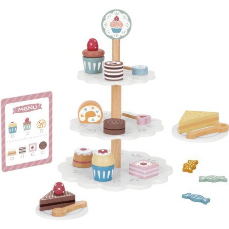 STAND DESSERT ALZATA IN LEGNO PER DOLCI MONI TRADE TJ273