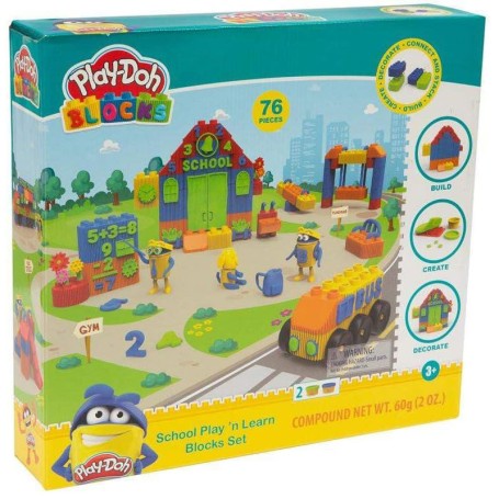 SET PASTA DA MODELLARE E COSTRUZIONI 76 PEZZI PLAYDOH BLOCKS PLD01000