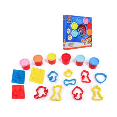 SET 6 VASETTI PLASTILINA PAW PATROL CON FORMINE OKIDOKI DOUGH PW60155