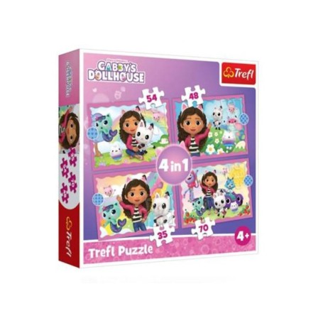 PUZZLE 4 IN 1 GABBY'S ADVENTURES TREFL GLOBO 07381